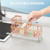 imageCisily Silver Sponge Holder for Kitchen Sink Sink Caddy Organizer with High Brush Holder Kitchen Countertop Organizers and Storage Essentials Rustproof 304 Stainless Steel Soap Dispenser OrganizeRose Gold