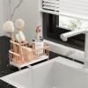 imageCisily Silver Sponge Holder for Kitchen Sink Sink Caddy Organizer with High Brush Holder Kitchen Countertop Organizers and Storage Essentials Rustproof 304 Stainless Steel Soap Dispenser OrganizeRose Gold