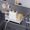 imageKitchen Soap Dispenser Set with Sink Caddy 12 Oz Glass Bottle Hand and Dish Soap Dispenser Set with Sponge Holder Black Sink Caddy  Black BottleWhite Sink Caddy  White Bottle