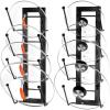 image8 Layers of Adjustable Pot Lid Organizer Rack for Cabinet DoorWall2Pack Lid Organizer Pots and Pans Holder for Kitchen Storage with No Drilling Adhesive Black