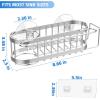 imageCisily Kitchen Sink Caddy Sponge Holder in The Sink Stainless Steel Kitchen Sink Organizer Brush Holder Dish Cloth Hanger Sink Stopper Holder with 2 Installation Ways Suction ampamp AdhesivesSilver