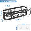 imageCisily Kitchen Sink Caddy Sponge Holder in The Sink Stainless Steel Kitchen Sink Organizer Brush Holder Dish Cloth Hanger Sink Stopper Holder with 2 Installation Ways Suction ampamp AdhesivesBlack