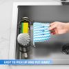 imageCisily Kitchen Sink Caddy Sponge Holder in The Sink Stainless Steel Kitchen Sink Organizer Brush Holder Dish Cloth Hanger Sink Stopper Holder with 2 Installation Ways Suction ampamp AdhesivesBlack