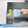 imageCisily Kitchen Sink Caddy Sponge Holder in The Sink Stainless Steel Kitchen Sink Organizer Brush Holder Dish Cloth Hanger Sink Stopper Holder with 2 Installation Ways Suction ampamp AdhesivesSilver