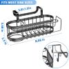 imageCisily Silver Kitchen Sink Caddy Sponge Holder in the Sink Stainless Steel Kitchen Organizer Brush Holder Dish Cloth Hanger 2 Installation Ways Hangingampamp AdhesivesBlack