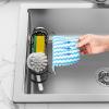 imageCisily Silver Kitchen Sink Caddy Sponge Holder in the Sink Stainless Steel Kitchen Organizer Brush Holder Dish Cloth Hanger 2 Installation Ways Hangingampamp AdhesivesBlack