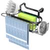 imageCisily Silver Kitchen Sink Caddy Sponge Holder in the Sink Stainless Steel Kitchen Organizer Brush Holder Dish Cloth Hanger 2 Installation Ways Hangingampamp AdhesivesBlack
