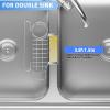 imageCisily Silver Kitchen Sink Caddy Sponge Holder in the Sink Stainless Steel Kitchen Organizer Brush Holder Dish Cloth Hanger 2 Installation Ways Hangingampamp AdhesivesSilver