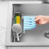 imageCisily Silver Kitchen Sink Caddy Sponge Holder in the Sink Stainless Steel Kitchen Organizer Brush Holder Dish Cloth Hanger 2 Installation Ways Hangingampamp AdhesivesSilver