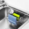 imageCisily Silver Kitchen Sink Caddy Sponge Holder in the Sink Stainless Steel Kitchen Organizer Brush Holder Dish Cloth Hanger 2 Installation Ways Hangingampamp AdhesivesBlack