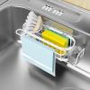 imageCisily Kitchen Sink Caddy Sponge Holder in The Sink Stainless Steel Kitchen Sink Organizer Brush Holder Dish Cloth Hanger Sink Stopper Holder with 2 Installation Ways Suction ampamp AdhesivesWhite