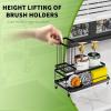 imageCisily Large Capacity Kitchen Sink Caddy Organizer Rustproof NonSlip Sponge Holder With Dish Brush Holder Organizer Kitchen Organization and Storage Essentials Accessories for CountertopBlack
