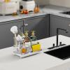 imageCisily Large Capacity Kitchen Sink Caddy Organizer Rustproof NonSlip Sponge Holder With Dish Brush Holder Organizer Kitchen Organization and Storage Essentials Accessories for CountertopStainless Steel