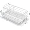 imageCisily Stainless Steel Sponge Holder for Kitchen Sink Caddy Sink Organizer Rack for Kitchen Accessories with Drip Tray Rustproof and Nonslip Dish Soap Dispenser Countertop OrganizerWhite