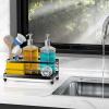 imageCisily Stainless Steel Sponge Holder for Kitchen Sink Caddy Sink Organizer Rack for Kitchen Accessories with Drip Tray Rustproof and Nonslip Dish Soap Dispenser Countertop OrganizerBlack