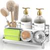 imageCisily Stainless Steel Sponge Holder for Kitchen Sink Caddy Sink Organizer Rack for Kitchen Accessories with Drip Tray Rustproof and Nonslip Dish Soap Dispenser Countertop OrganizerSilver