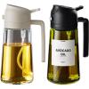 imageTrendPlain 2Pack 16oz Olive Oil Dispenser Set  Original ampamp LightBlocking Bottles with Stickers  White ampamp Black