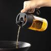imageTrendPlain Olive Oil and Vinegar Dispenser Bottle for Kitchen  One Pinch Open ampamp Auto Flip Cap Oil Dispenser with Measurements  Olive Oil Bottle with NonDrip Spout 500ml17oz Black