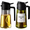 imageTrendPlain 2Pack 16oz Olive Oil Dispenser Set  Original ampamp LightBlocking Bottles with Stickers  2 in 1 Oil Dispenser and Sprayer Black