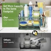 image:imageCisily 2Tier Kitchen Sink Caddy Organzier Rack with Flexible Dish Brush Holder Sponge Holder for Kitchen Sink Countertop Organization StorageHome Decor Accessories Essentials Stainless SteelSage Green