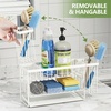 image:imageCisily 2Tier Kitchen Sink Caddy Organzier Rack with Flexible Dish Brush Holder Sponge Holder for Kitchen Sink Countertop Organization StorageHome Decor Accessories Essentials Stainless SteelWhite