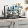 image:imageCisily 2Tier Kitchen Sink Caddy Organzier Rack with Flexible Dish Brush Holder Sponge Holder for Kitchen Sink Countertop Organization StorageHome Decor Accessories Essentials Stainless SteelSage Green
