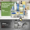 image:imageCisily 2Tier Kitchen Sink Caddy Organzier Rack with Flexible Dish Brush Holder Sponge Holder for Kitchen Sink Countertop Organization StorageHome Decor Accessories Essentials Stainless SteelSilver