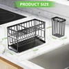 image:imageCisily 2Tier Kitchen Sink Caddy Organzier Rack with Flexible Dish Brush Holder Sponge Holder for Kitchen Sink Countertop Organization StorageHome Decor Accessories Essentials Stainless SteelBlack