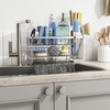 image:imageCisily 2Tier Kitchen Sink Caddy Organzier Rack with Flexible Dish Brush Holder Sponge Holder for Kitchen Sink Countertop Organization StorageHome Decor Accessories Essentials Stainless SteelSilver