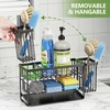 image:imageCisily 2Tier Kitchen Sink Caddy Organzier Rack with Flexible Dish Brush Holder Sponge Holder for Kitchen Sink Countertop Organization StorageHome Decor Accessories Essentials Stainless SteelBlack