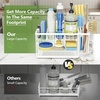 image:imageCisily 2Tier Kitchen Sink Caddy Organzier Rack with Flexible Dish Brush Holder Sponge Holder for Kitchen Sink Countertop Organization StorageHome Decor Accessories Essentials Stainless SteelWhite