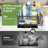 image:imageCisily 2Tier Kitchen Sink Caddy Organzier Rack with Flexible Dish Brush Holder Sponge Holder for Kitchen Sink Countertop Organization StorageHome Decor Accessories Essentials Stainless SteelBlack