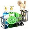 image:imageCisily 826 Sponge Holder for Kitchen Sink Smiley Face Sink Caddy with Removable Brush HolderSelfDraining Sponge Caddy for SpongeSoapDish BrushScrubberKitchen Essentials and GadgetsBlack