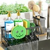image:imageCisily 826 Sponge Holder for Kitchen Sink Smiley Face Sink Caddy with Removable Brush HolderSelfDraining Sponge Caddy for SpongeSoapDish BrushScrubberKitchen Essentials and GadgetsBlack