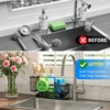image:imageCisily 826 Sponge Holder for Kitchen Sink Smiley Face Sink Caddy with Removable Brush HolderSelfDraining Sponge Caddy for SpongeSoapDish BrushScrubberKitchen Essentials and GadgetsBlack
