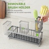 image:imageCisily Extra Large Sink Caddy Organizer with Drying Stone Black Sponge Holder for Kitchen Dish Brush Holder for Countertop Kitchen Decor Storage and EssentialsGray