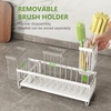 image:imageCisily Extra Large Sink Caddy Organizer with Drying Stone Black Sponge Holder for Kitchen Dish Brush Holder for Countertop Kitchen Decor Storage and EssentialsWhite