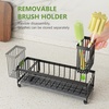 image:imageCisily Extra Large Sink Caddy Organizer with Drying Stone Black Sponge Holder for Kitchen Dish Brush Holder for Countertop Kitchen Decor Storage and EssentialsBlack with Towel Rack