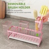 image:imageCisily Extra Large Sink Caddy Organizer with Drying Stone Black Sponge Holder for Kitchen Dish Brush Holder for Countertop Kitchen Decor Storage and EssentialsPink