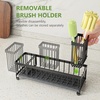 image:imageCisily Extra Large Sink Caddy Organizer with Drying Stone Black Sponge Holder for Kitchen Dish Brush Holder for Countertop Kitchen Decor Storage and EssentialsBlack