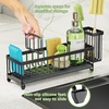 image:imageCisily Extra Large Sink Caddy Organizer with Drying Stone Black Sponge Holder for Kitchen Dish Brush Holder for Countertop Kitchen Decor Storage and EssentialsBlack