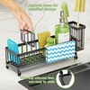 image:imageCisily Extra Large Sink Caddy Organizer with Drying Stone Black Sponge Holder for Kitchen Dish Brush Holder for Countertop Kitchen Decor Storage and EssentialsBlack with Towel Rack