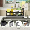 image:imageCisily Extra Large Sink Caddy Organizer with Drying Stone Black Sponge Holder for Kitchen Dish Brush Holder for Countertop Kitchen Decor Storage and EssentialsBlack