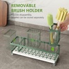 image:imageCisily Extra Large Sink Caddy Organizer with Drying Stone Black Sponge Holder for Kitchen Dish Brush Holder for Countertop Kitchen Decor Storage and EssentialsSage Green
