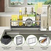 image:imageCisily Extra Large Sink Caddy Organizer with Drying Stone Black Sponge Holder for Kitchen Dish Brush Holder for Countertop Kitchen Decor Storage and EssentialsGray