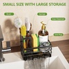 image:imageCisily Sink Caddy Sponge Holder for Kitchen with Brush Holder and Stainless Steel Self Drain Tray Rustproof Kitchen Sink Organizer for Sponge Soap Dispenser Storage AccessoriesBlack