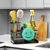 image:imageCisily Sink Caddy Sponge Holder for Kitchen with Brush Holder and Stainless Steel Self Drain Tray Rustproof Kitchen Sink Organizer for Sponge Soap Dispenser Storage AccessoriesBlack With Smiley Face