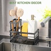 image:imageCisily Sink Caddy Sponge Holder for Kitchen with Brush Holder and Stainless Steel Self Drain Tray Rustproof Kitchen Sink Organizer for Sponge Soap Dispenser Storage AccessoriesGray