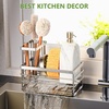 image:imageCisily Sink Caddy Sponge Holder for Kitchen with Brush Holder and Stainless Steel Self Drain Tray Rustproof Kitchen Sink Organizer for Sponge Soap Dispenser Storage AccessoriesSilver
