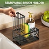 image:imageCisily Sink Caddy Sponge Holder for Kitchen with Brush Holder and Stainless Steel Self Drain Tray Rustproof Kitchen Sink Organizer for Sponge Soap Dispenser Storage AccessoriesBlack